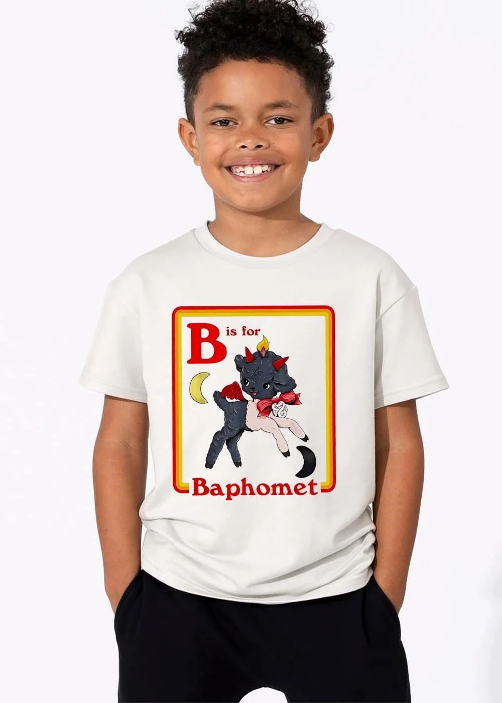B Is For Baphomet Cartoon Baby Goat shirt