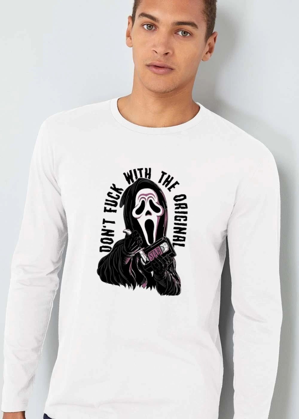 Dont Fuck With The Original Stab Ghostface Holding Knife Vhs Tape shirt