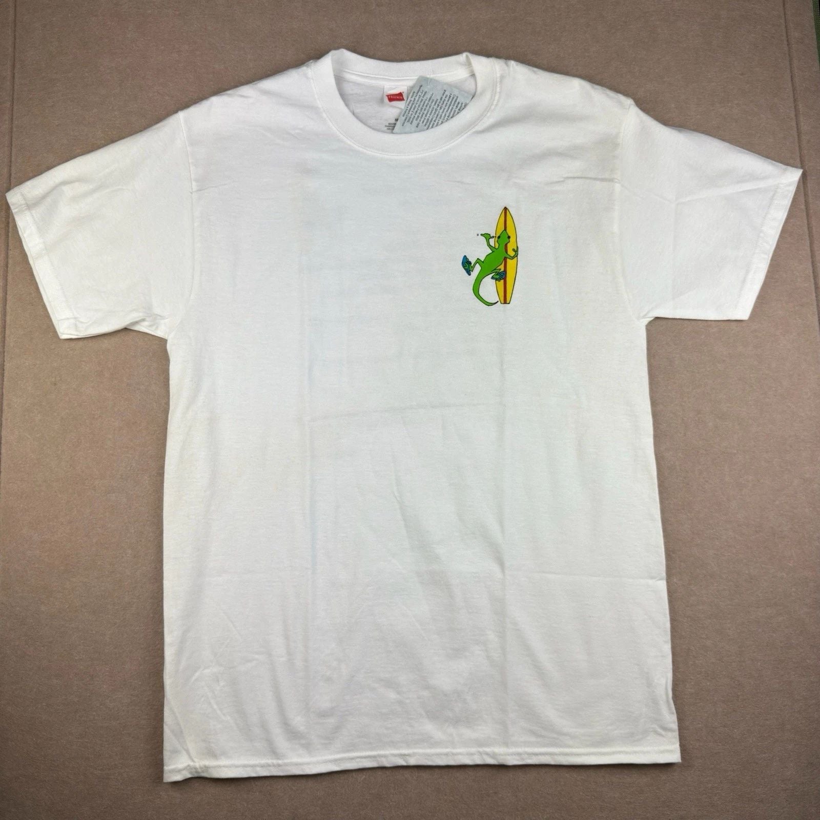 Pohai Friends Shirt Men's M White Hawaiian Gecko Surf Ten Commandments Funny USA