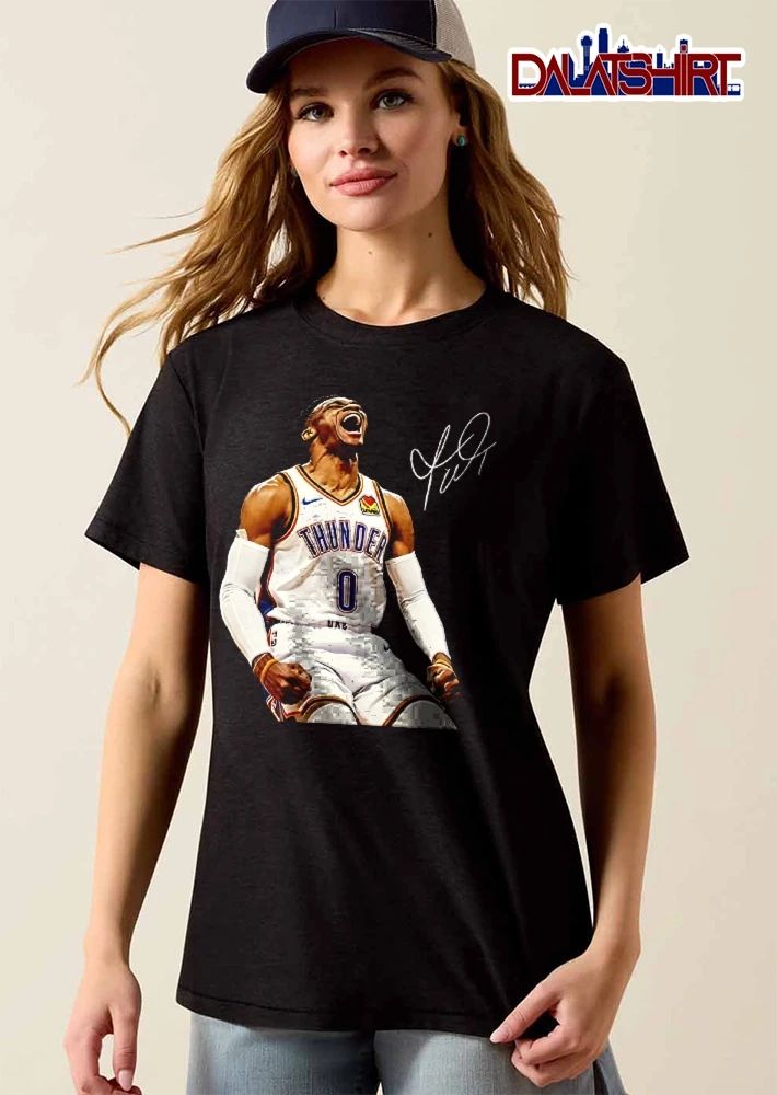 Thunder 0 Russell Westbrook Screaming Signature Shirt