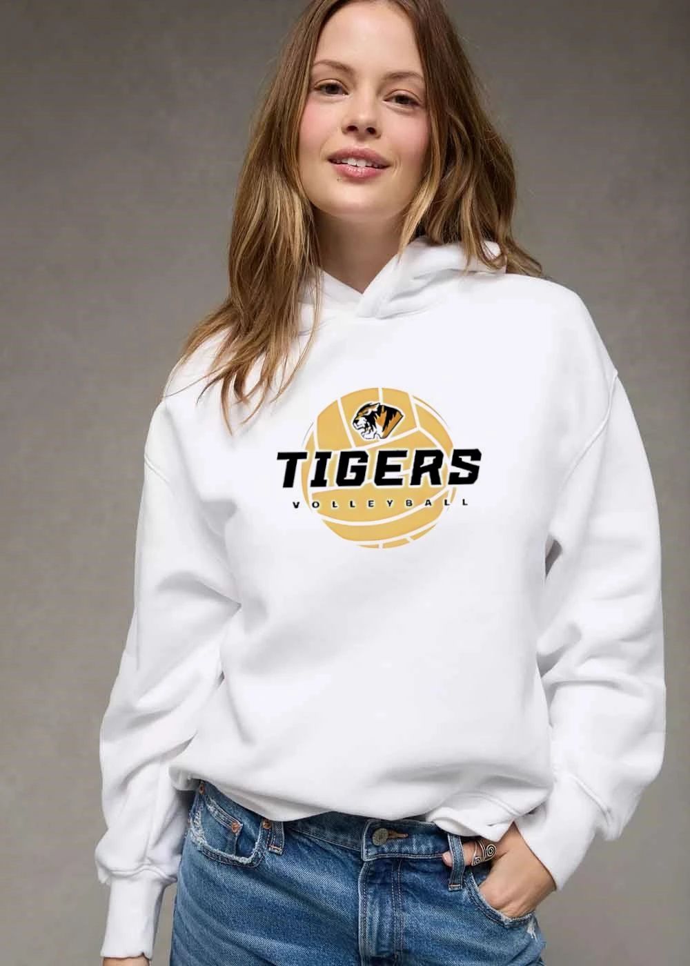 Tigers Volleyball Roaring Feline Mascot Yellow Sports Ball shirt