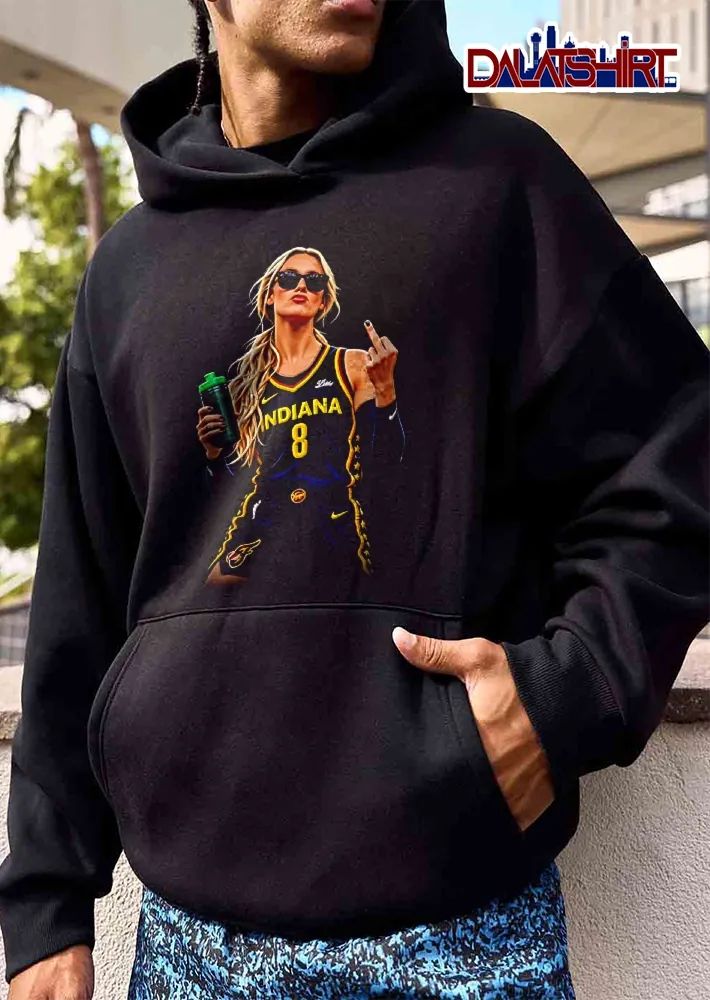 Indiana 8 Woman Middle Finger Sunglasses Drink Bottle Shirt