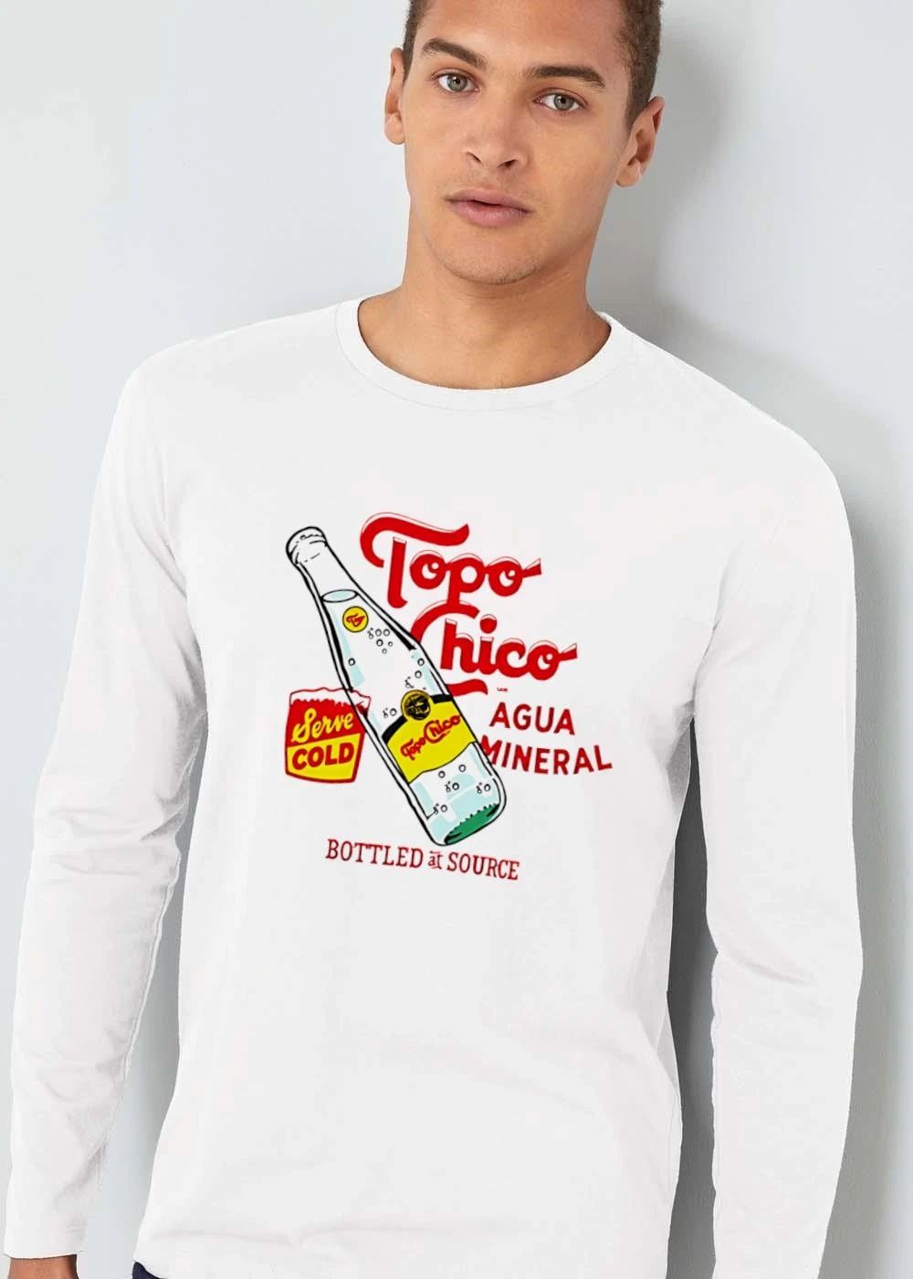 Topo Chico Serve Cold Agua Mineral Bottled At Source Vintage Carbonated Water Drawing shirt