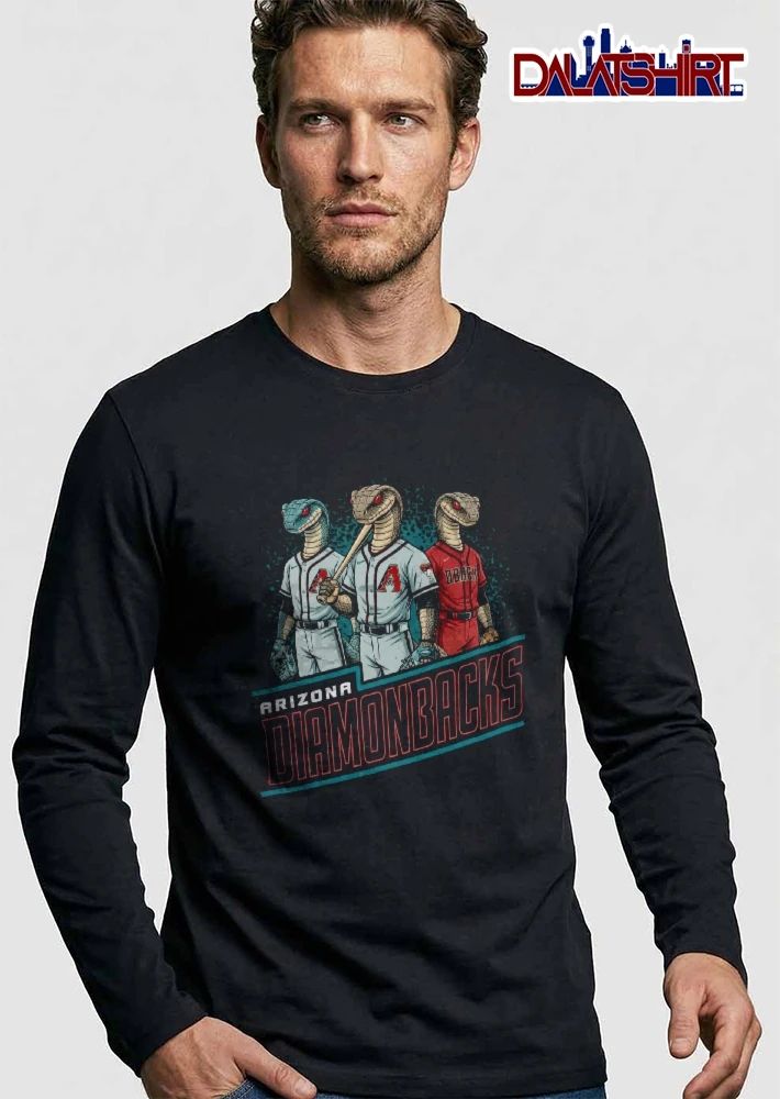 Arizona Diamondbacks MLB Three Snake Baseball Players Holding Bat shirt