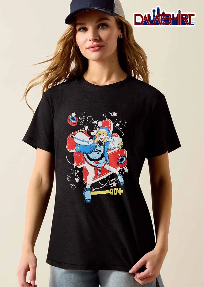 Ao2 Plus Anime Girl Winking Black Teddy Bear Red Bandages shirt