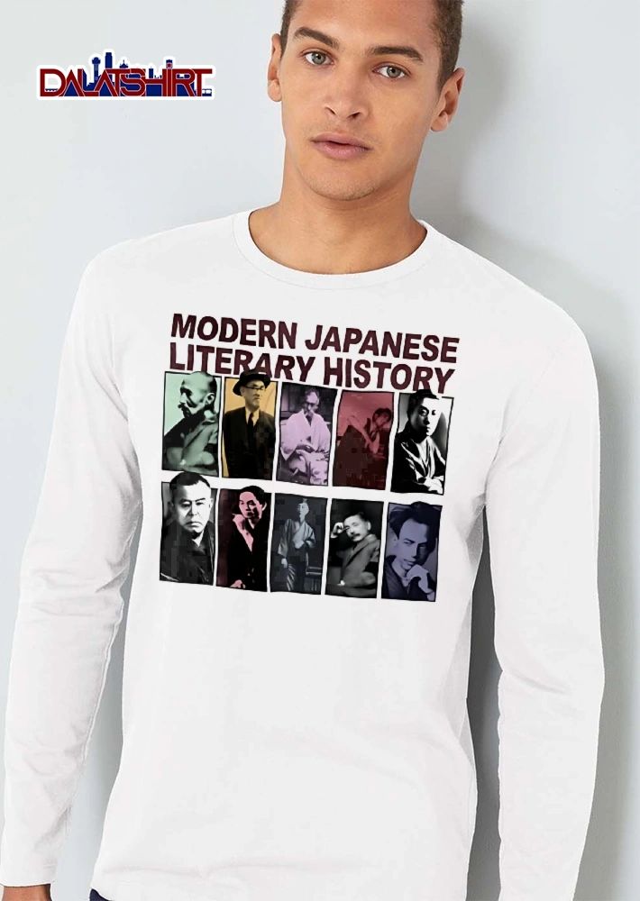 Modern Japanese Literary History Ten Authors Colorized Portrait Panel Grid shirt