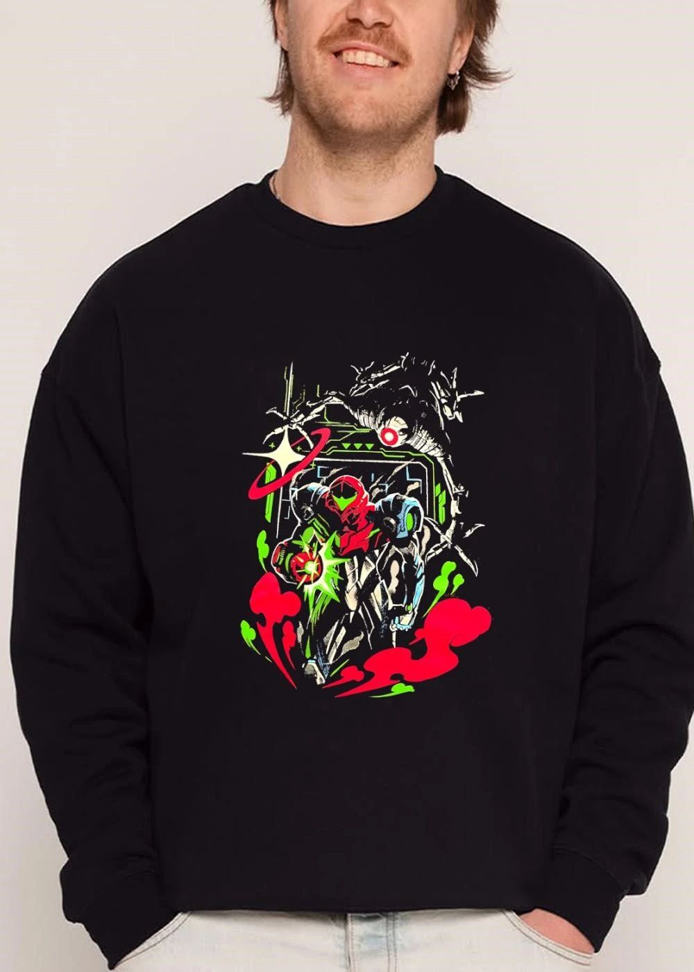 Sci Fi Armored Bounty Hunter Emmi Robot Neon Comic shirt