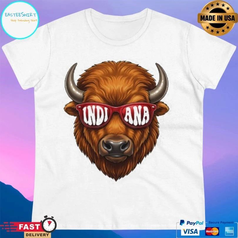Bison With Sunglasses Indiana Pride T-shirts