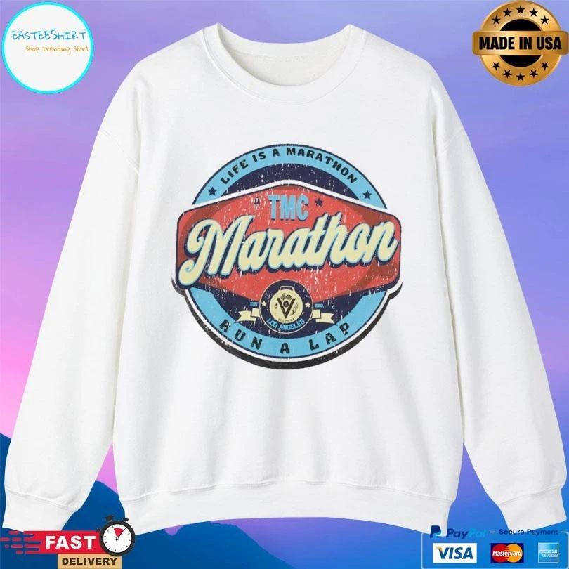 Vintage Life Is A Marathon Tmc Marathon Run A Lap Logo T-shirts