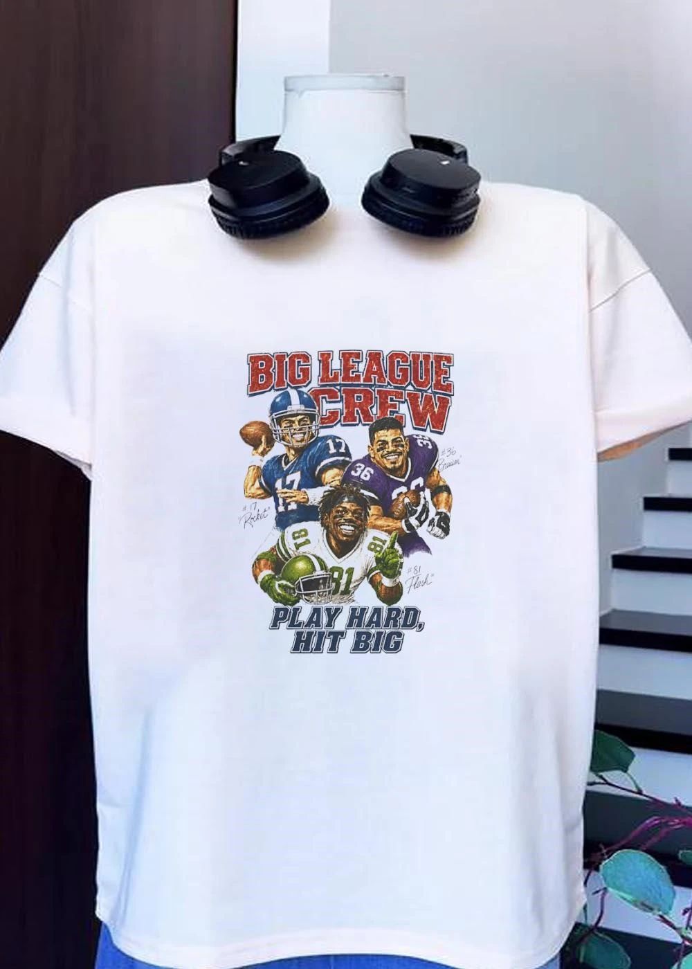 #17 Rocket #36 Bruiser #81 Flash Football Players Scoring Big League Crew Shirt