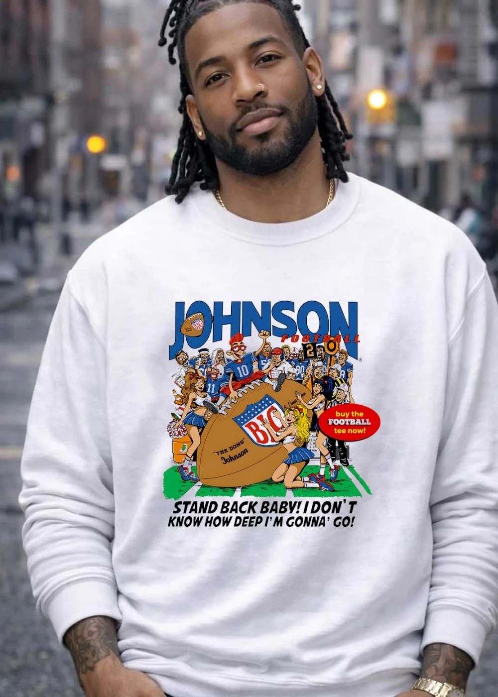 Big Johnson Stand Back Baby Football T-Shirt