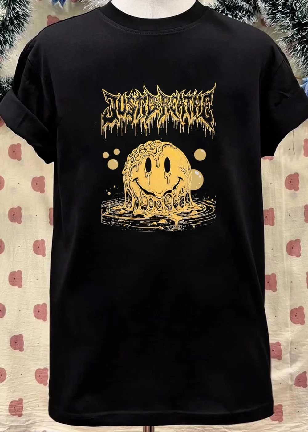 Melting Smiley Face Just Breathe T-Shirt