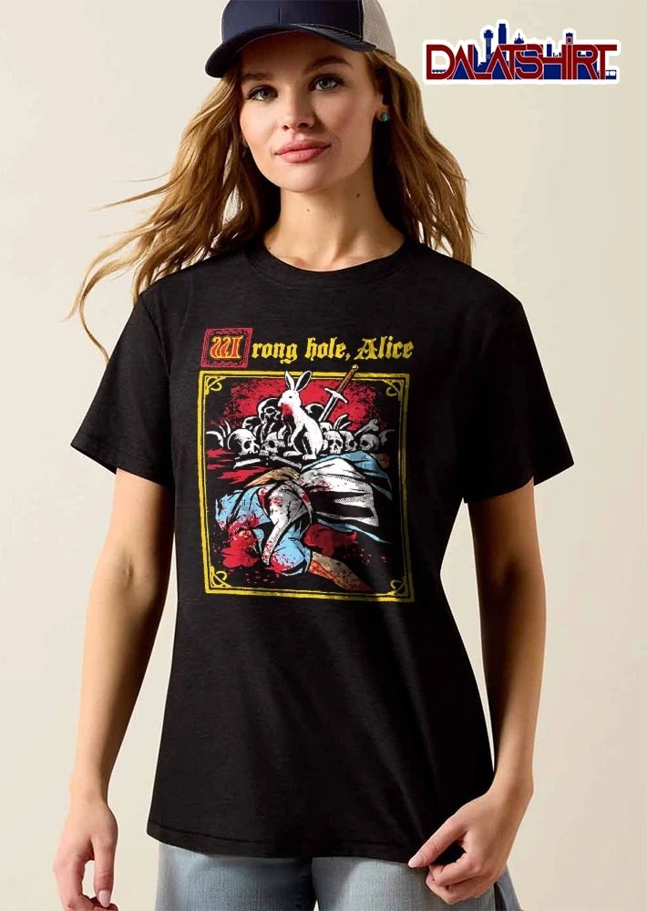 Wrong Hole Alice Killer White Rabbit Pile Of Skulls Bloody Body shirt