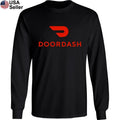 DoorDash Driver Long Sleeve T-Shirt Food Delivery Deliver Meal Service Men JWR01