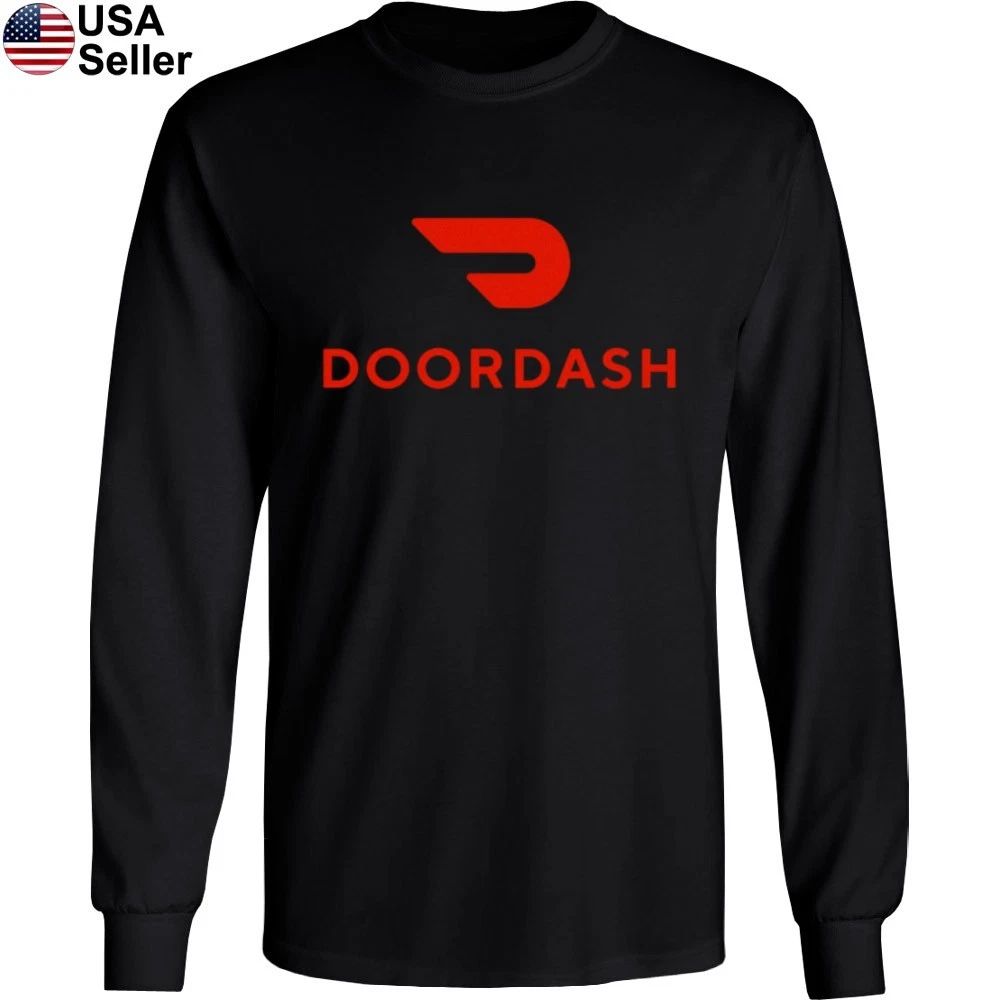 DoorDash Driver Long Sleeve T-Shirt Food Delivery Deliver Meal Service Men JWR01