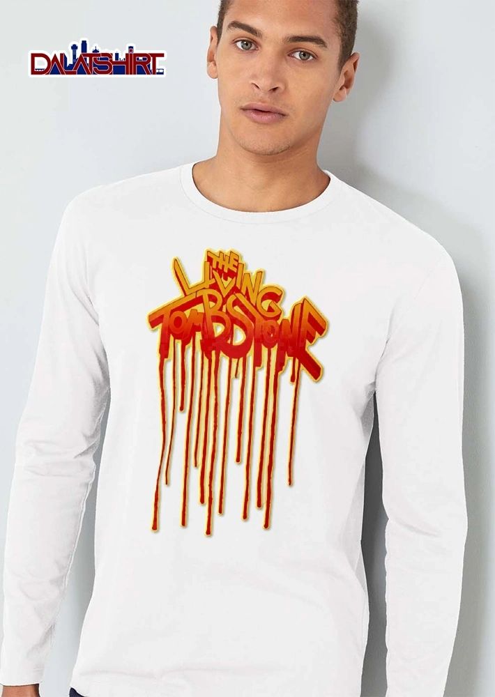 Living Tombstone Red Orange Dripping Paint Graffiti Font shirt