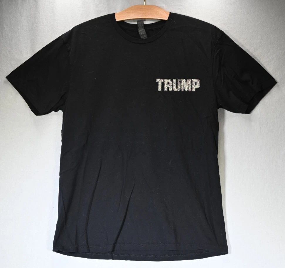 Trump 47 Black w/ Graphic Print Camo Style Large T-Shirt