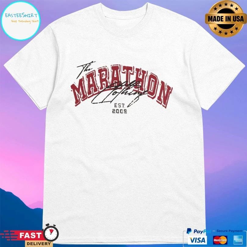 The Marathon Clothing Arch And Script Est 2009 T-shirts