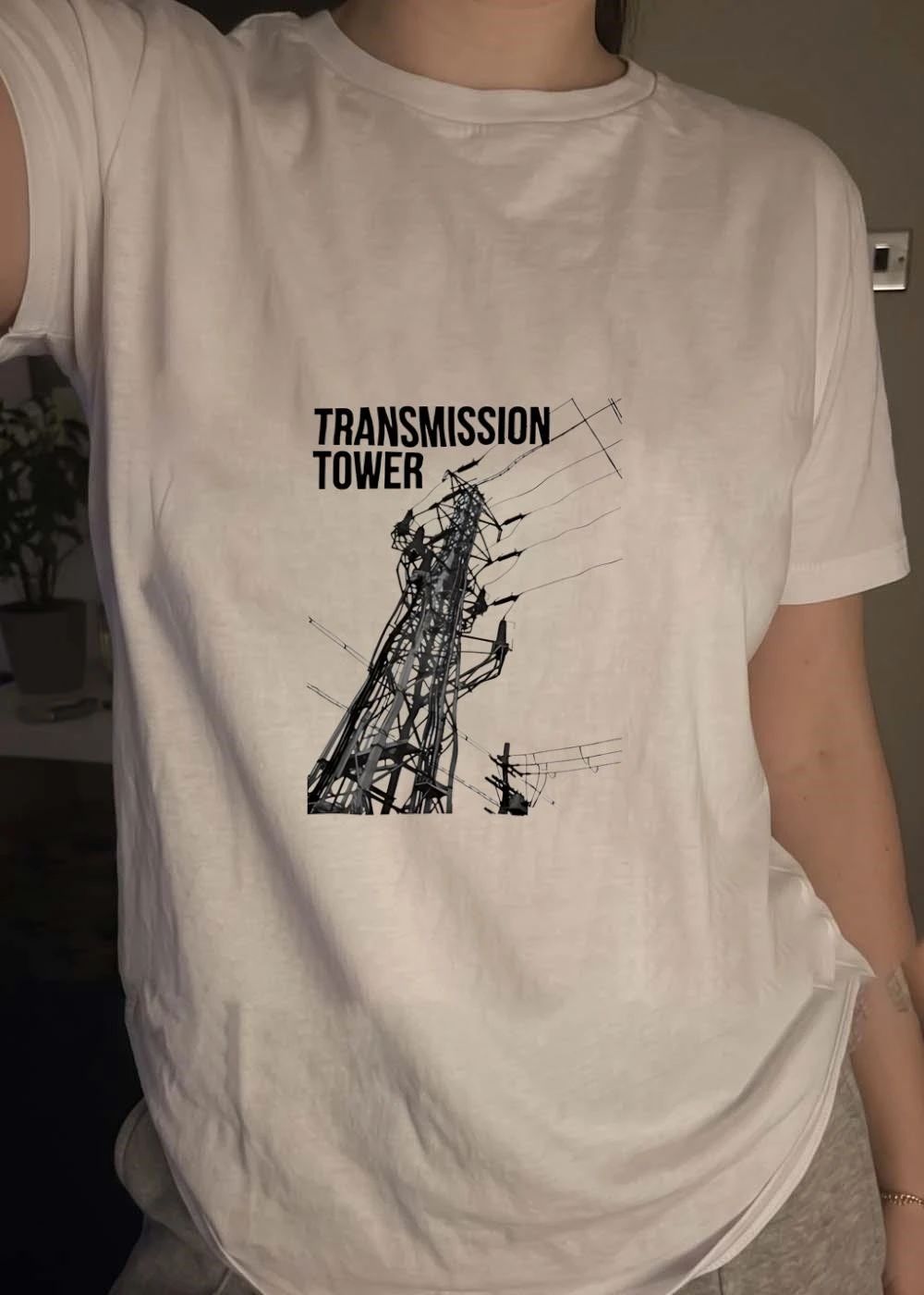 Industrial Electrical Art Transmission Tower T-Shirt