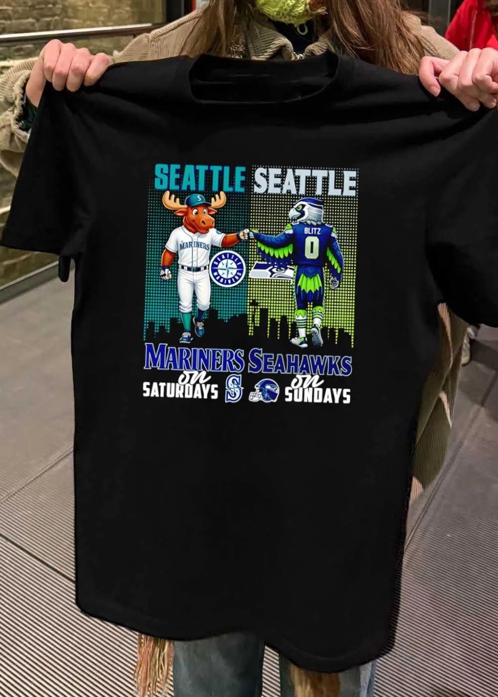 Mariners and Seahawks on Saturdays Sundays Seattle shirt