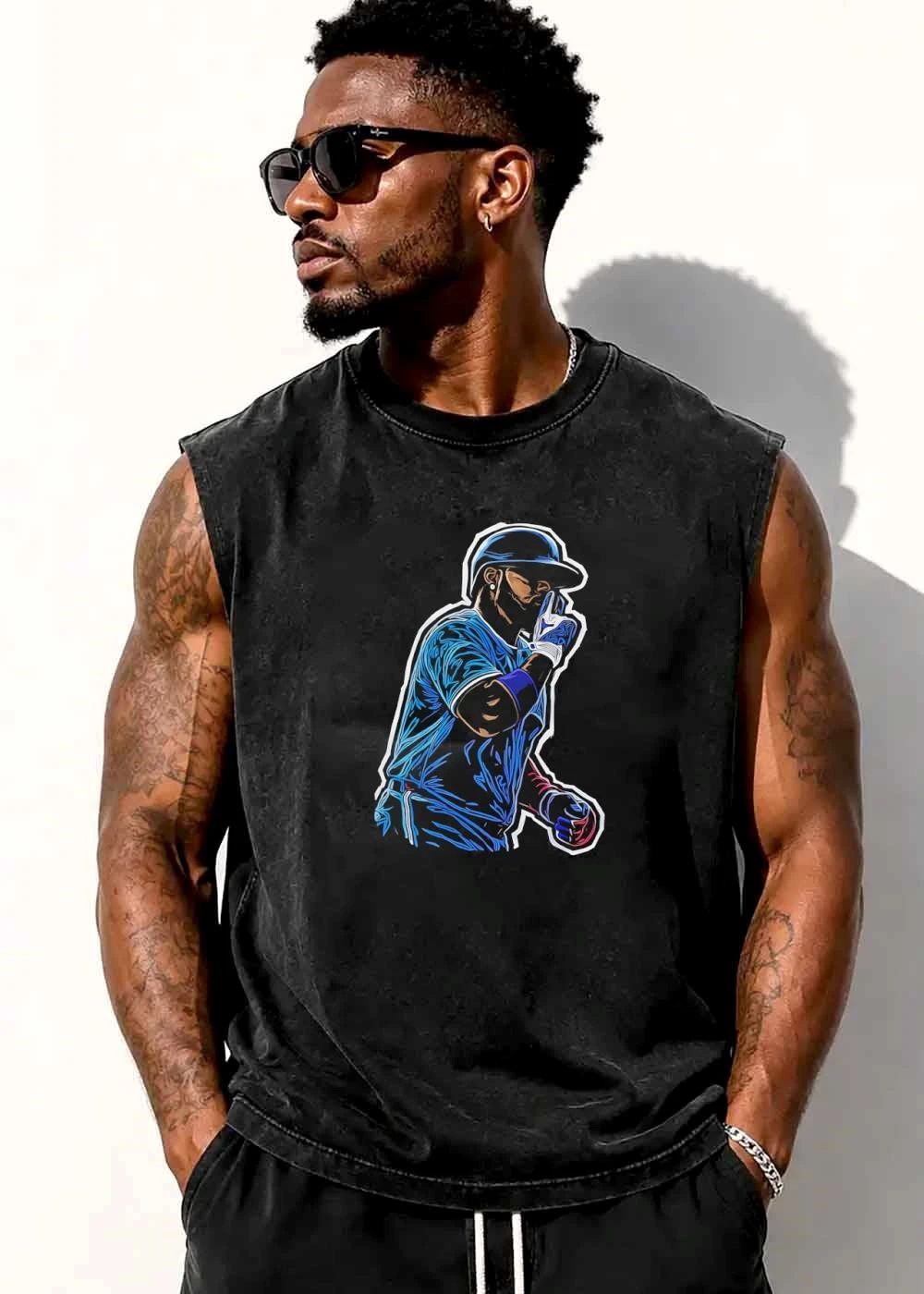 Baseball Player Finger To Lips Silence Gesture Neon Line Art shirt