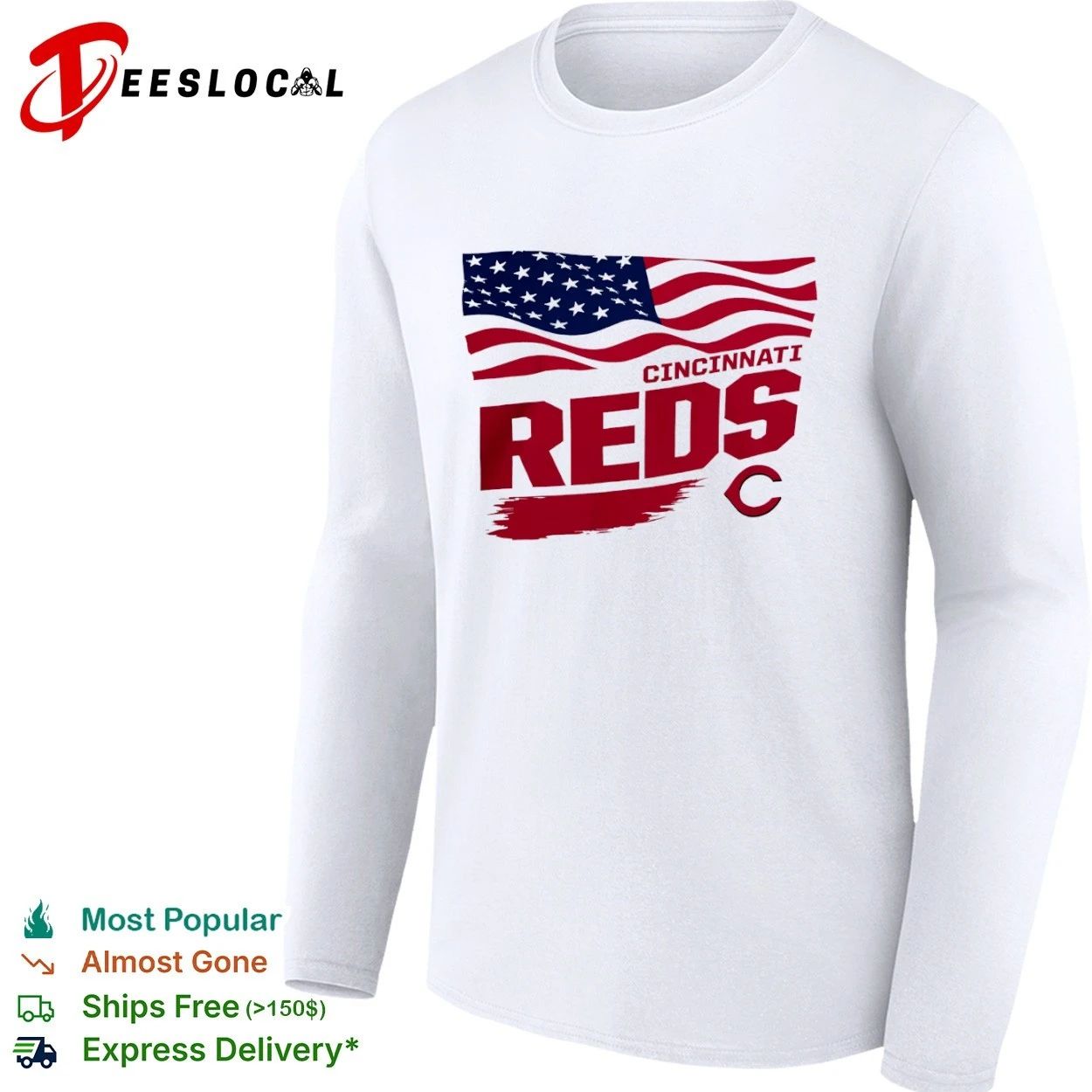 Cincinnati Reds Waving Flag Cincinnati Reds Starter T-shirt