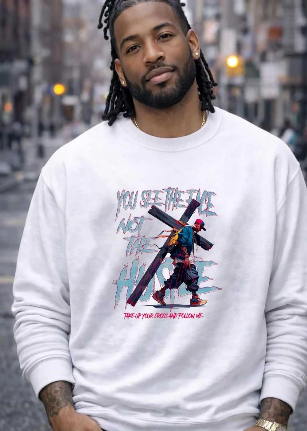Take up Your Cross and Follow Me You See the Face Not the Hustle shirt