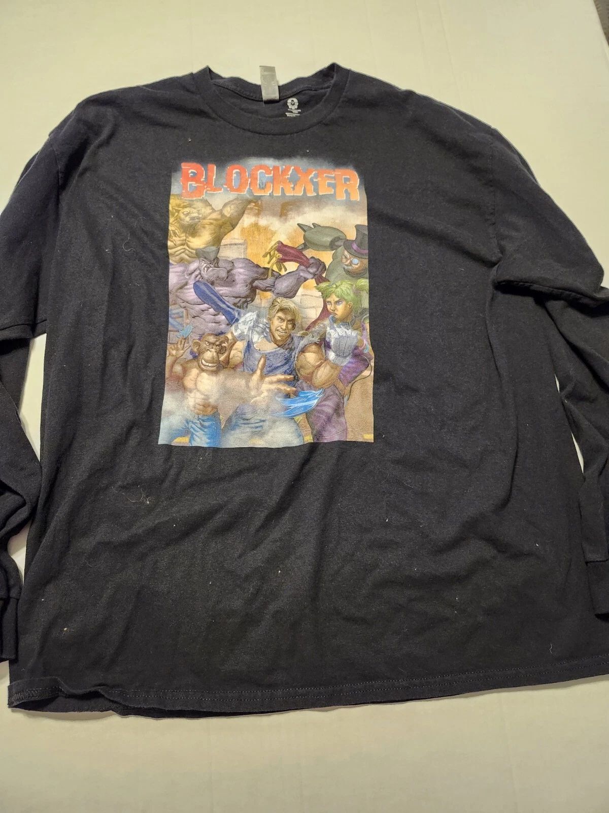 Blockxer Long Sleeve Graphic Print Custom Ink Men's Size XL, Cotton Shirt, Black