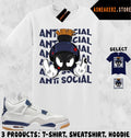 Shirt To Match AJ 4 SB Navy 2025 Sneaker Matching Tee Anti Social Marvin T-Shirt