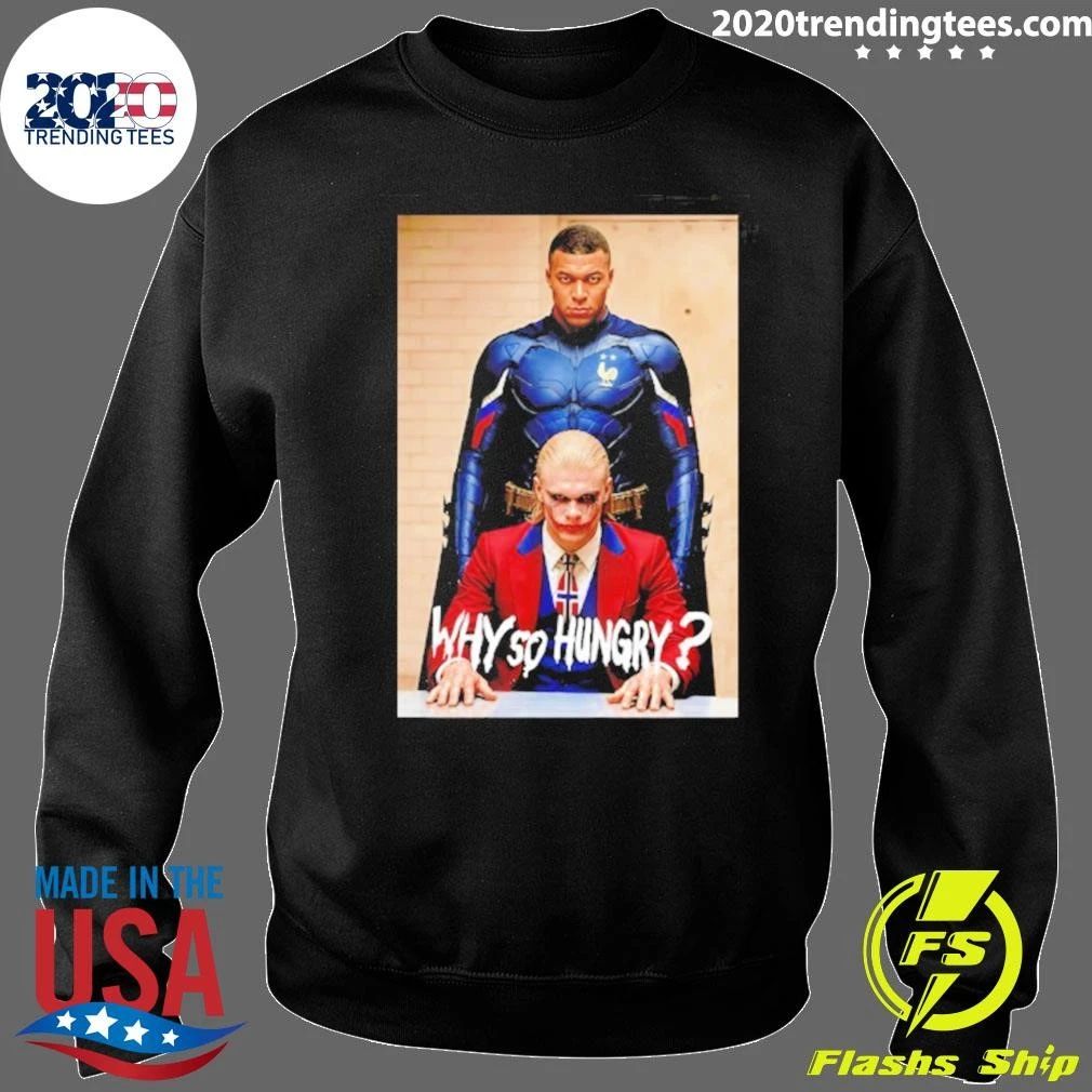 Kylian Mbappé and Erling Haaland x The Dark Knight Why So Hungry Shirt