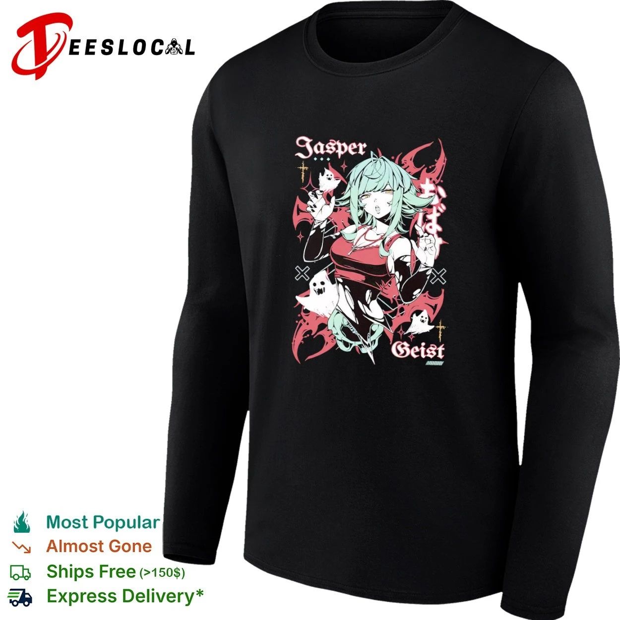 Jasper Geist Anime Girl Ghost goth manga T-shirt