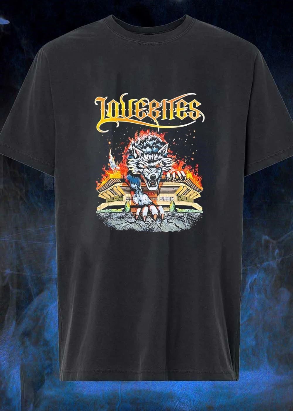 Wolf Attacking Budokan Lovebites Metal Band T-Shirt