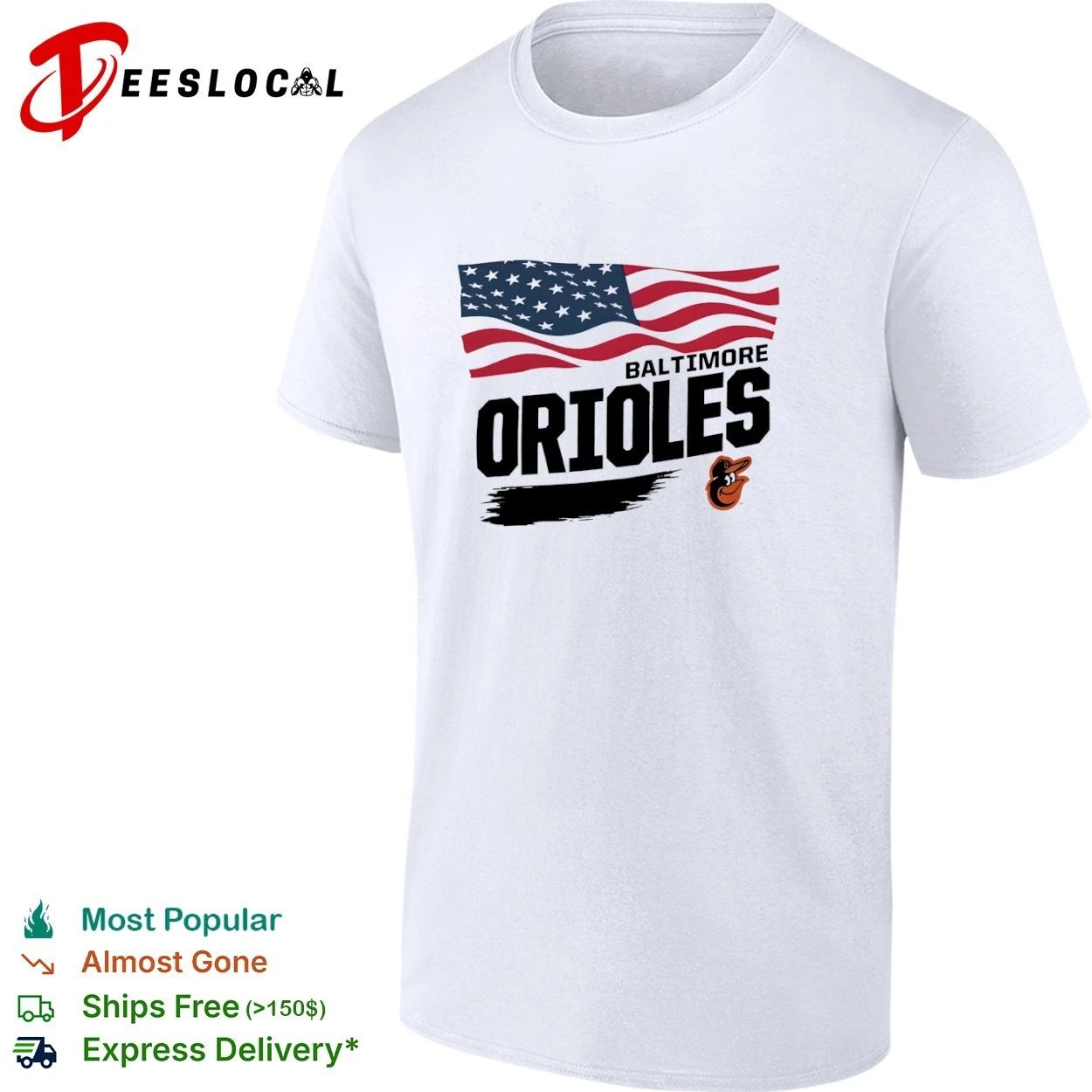 Baltimore Orioles Waving Flag Baltimore Orioles T-shirt