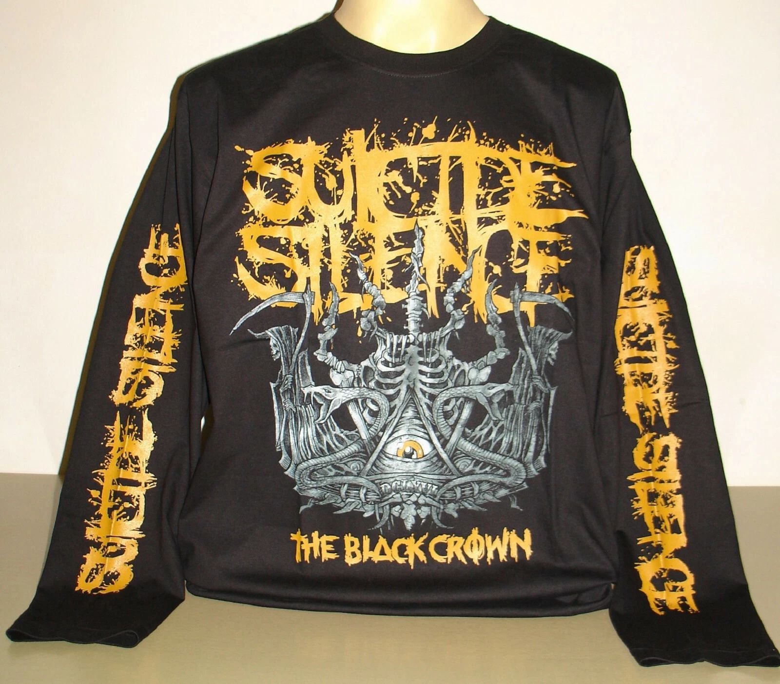 Suicide Silence Black Crown Long Sleeve T-Shirt Size S M L XL 2XL 3XL Deathcore