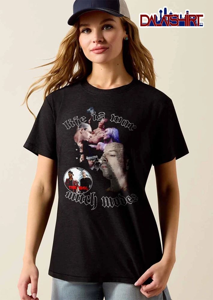 Life Is War The Idol Mitch Modez Bootleg Collage Male Portraits Handgun shirt