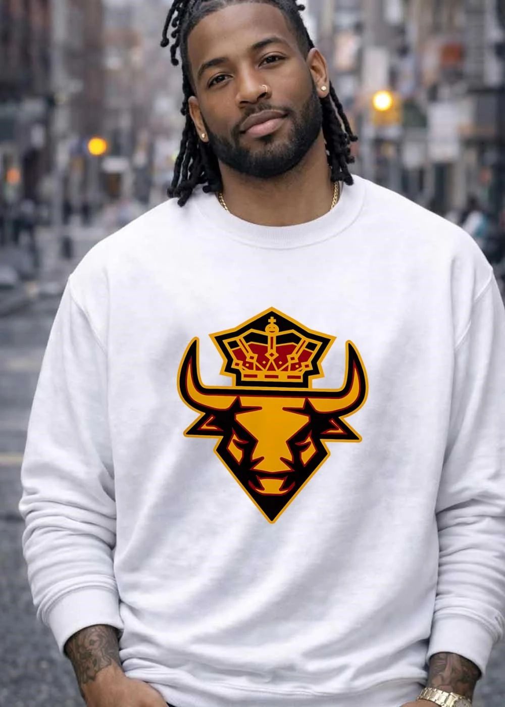 Spain Crown Bull Head Royalty Logo Team Mascot Shirt