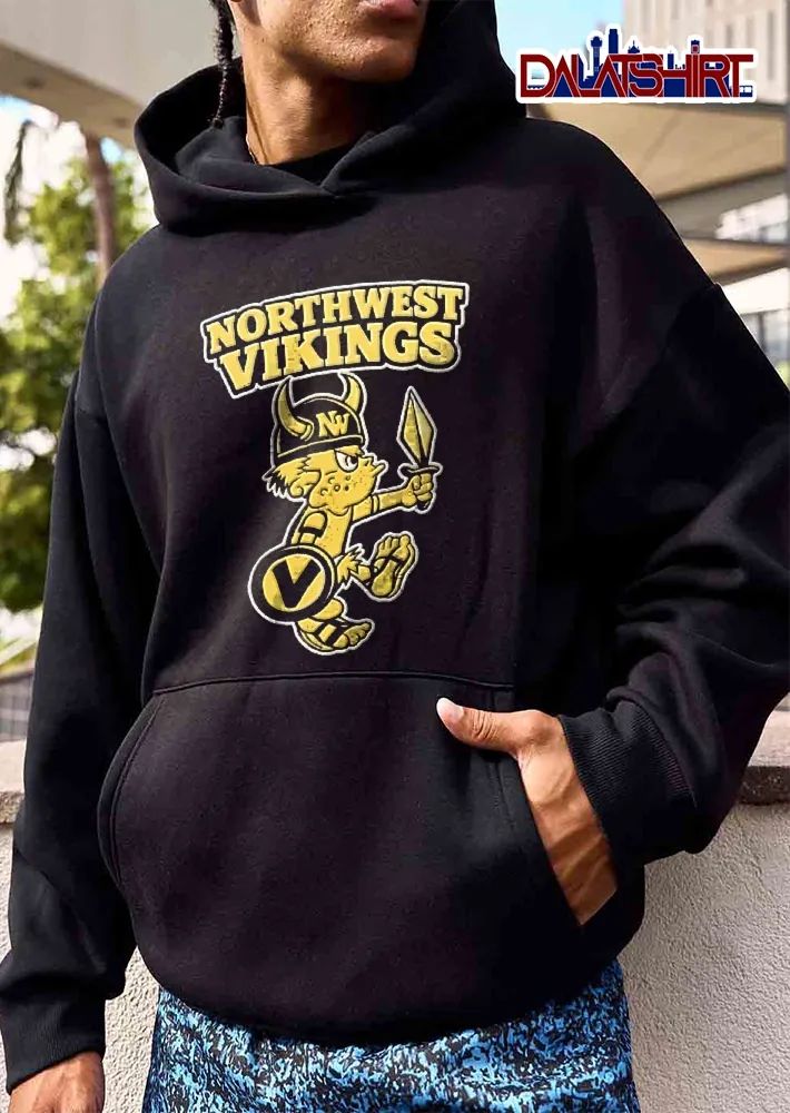 Northwest Vikings Cartoon Mascot Holding Golden Sword Shield shirt