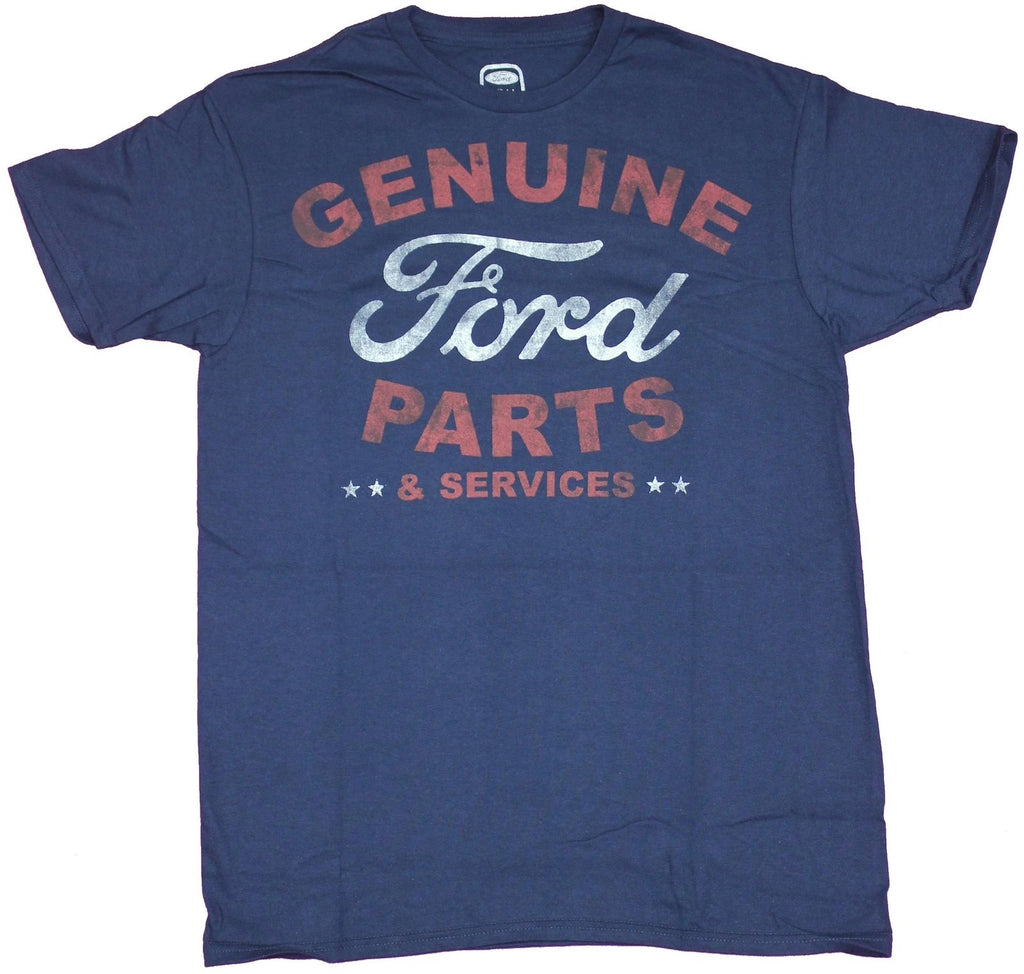 Ford Motors Adult New T-Shirt  - Genuine Parts & Service Distressed Words