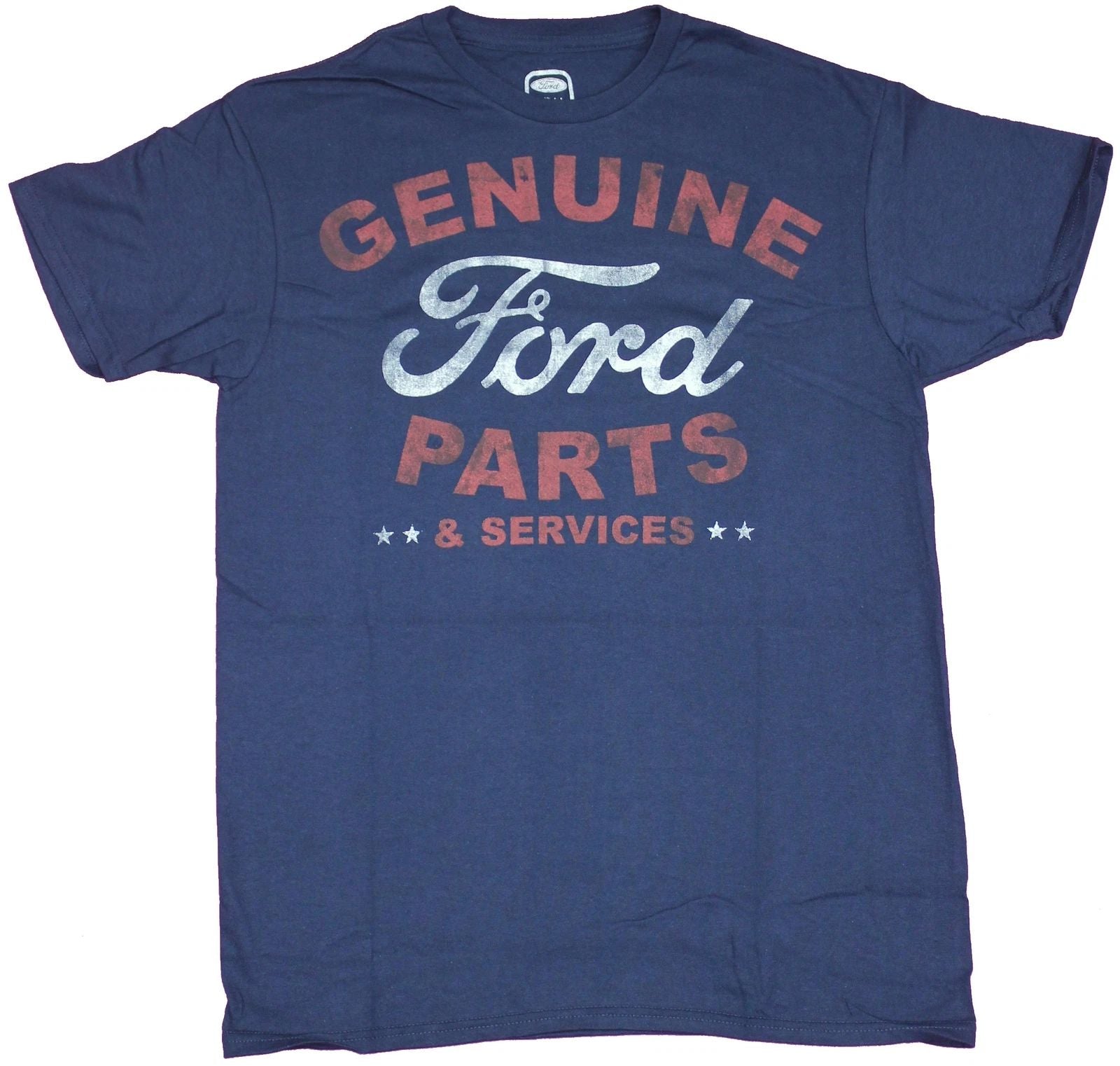 Ford Motors Adult New T-Shirt  - Genuine Parts & Service Distressed Words