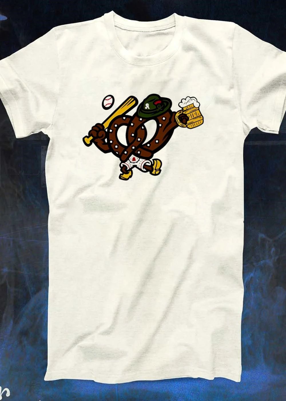 Pretzel R Mascot Baseball Beer Wooden Mug Sports Team Shirt
