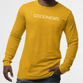 GOODNEWS UnisexTshirtLongSleeve-Simple Minimal Printed One Liner