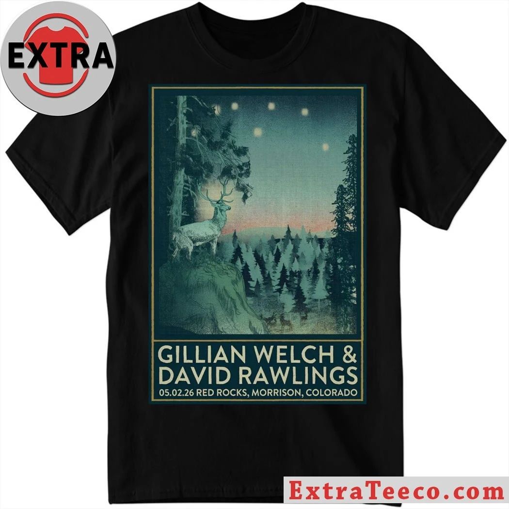 Gillian Welch And David Rawlings Red Rocks in Morrison CO 5 2 2026 Poster T-Shirt