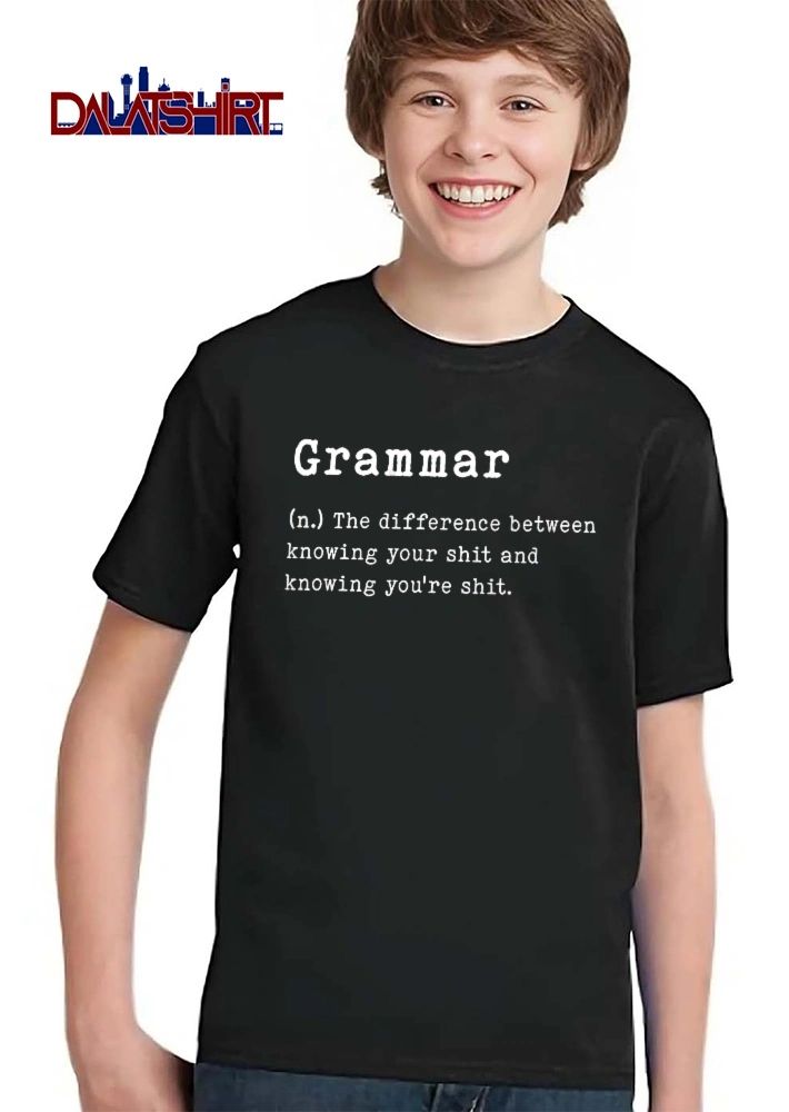 Grammar N The Difference Between Knowing Your Shit And Youre White Typewriter Text Definition shirt