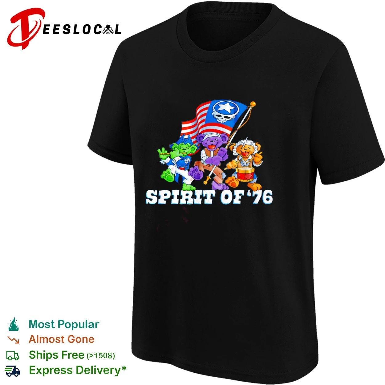 Grateful Dead Spirit of ’76 Dancing Bears T-shirt