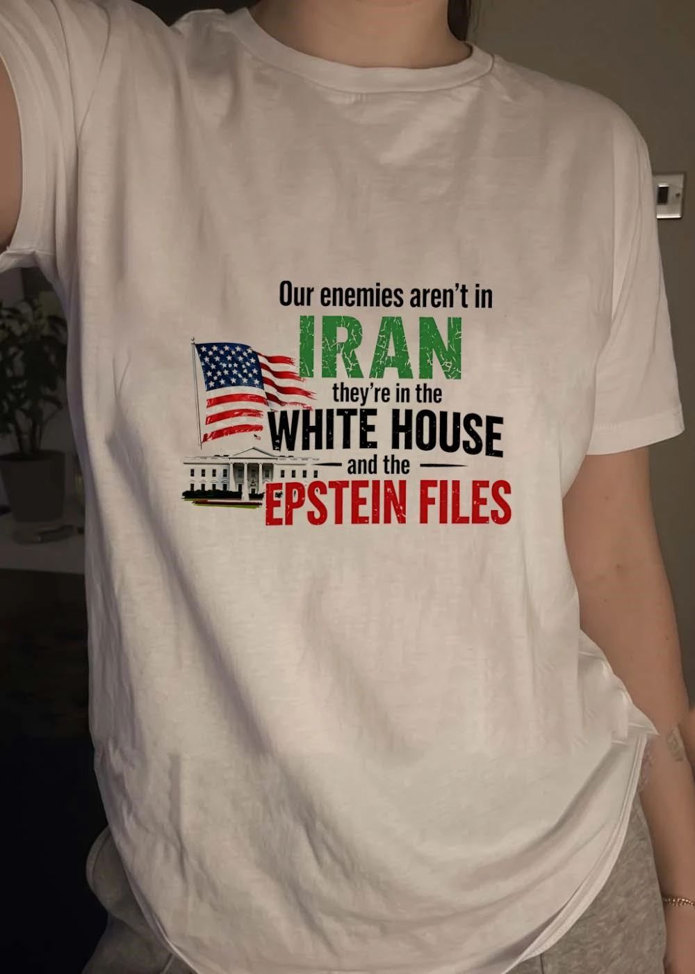 Political Protest Statement Our Enemies Are in the White House and the Epstein Files Shirt