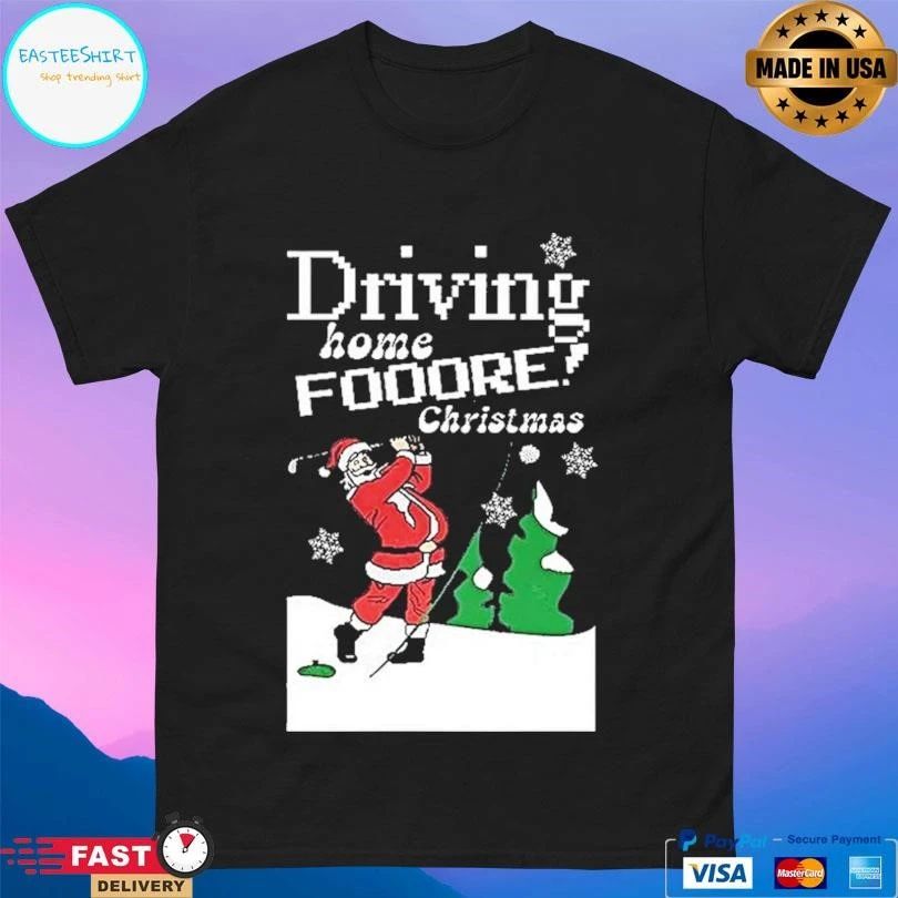 Santa Driving Home Fooore Christmas Funny Golf Xmas 2025 T-shirts