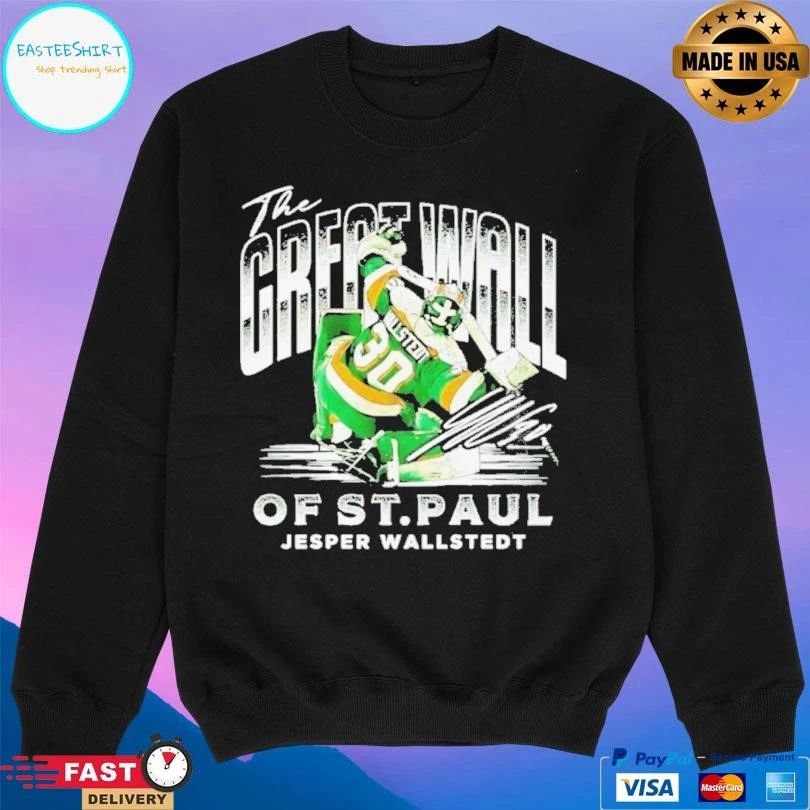 Minnesota Wild The Great Wall Of St Paul Jesper Wallstedt T-shirts