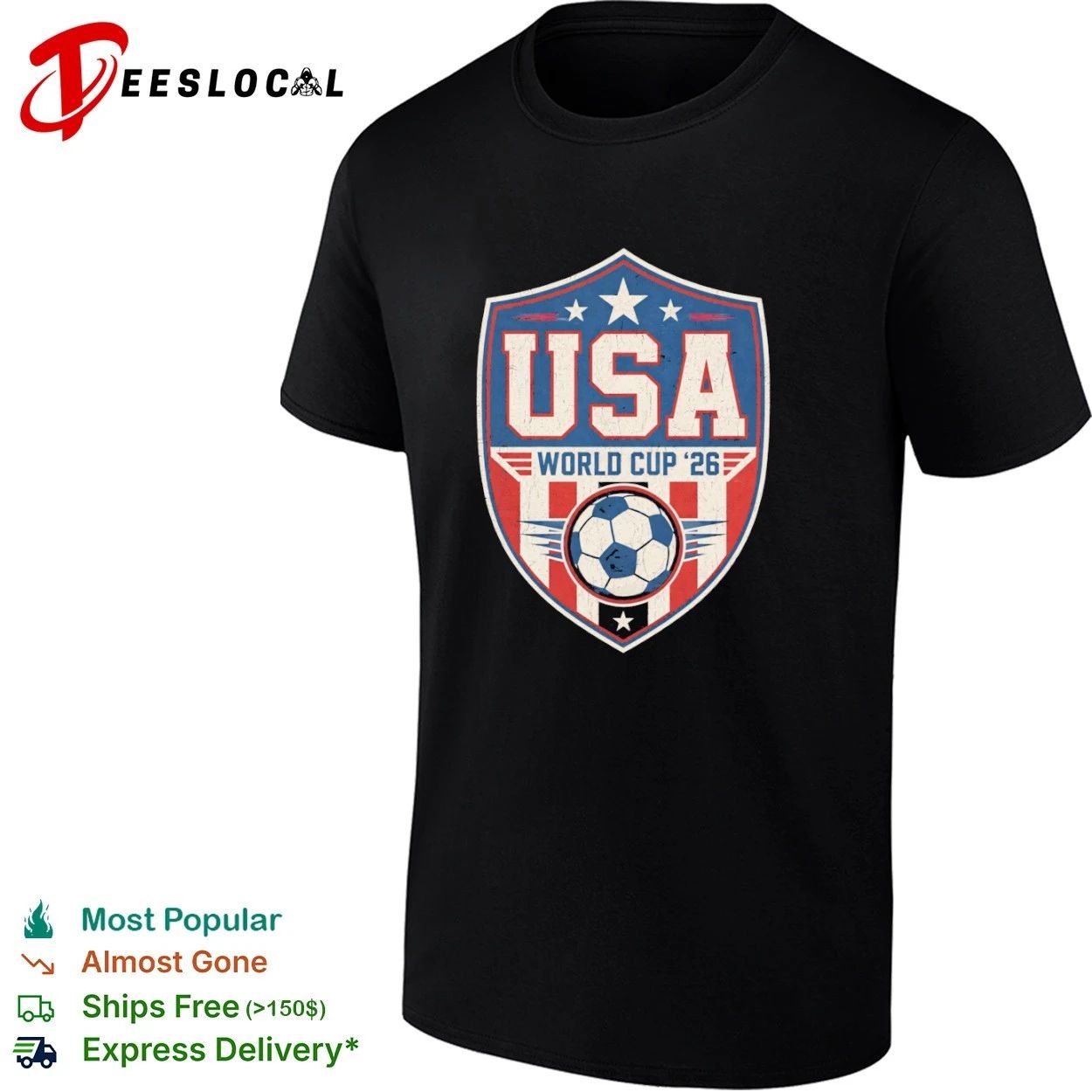 USA World Cup 26 Soccer Shield T-shirt