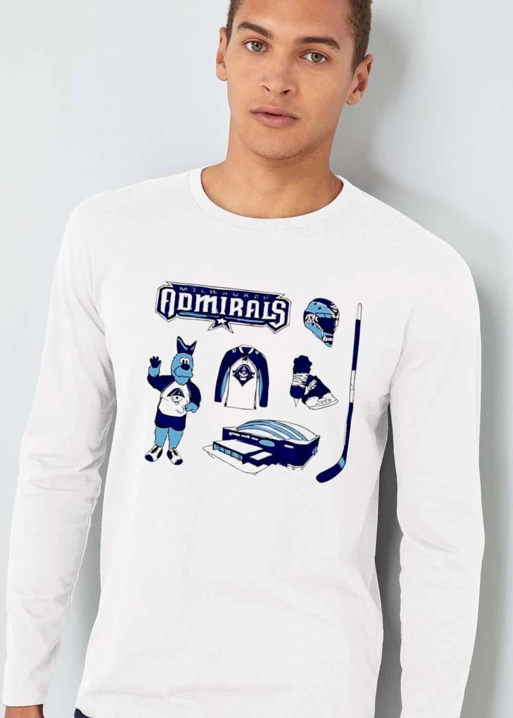 Milwaukee Admirals Mascot Goalie Mask Jersey Skates Arena Stick shirt