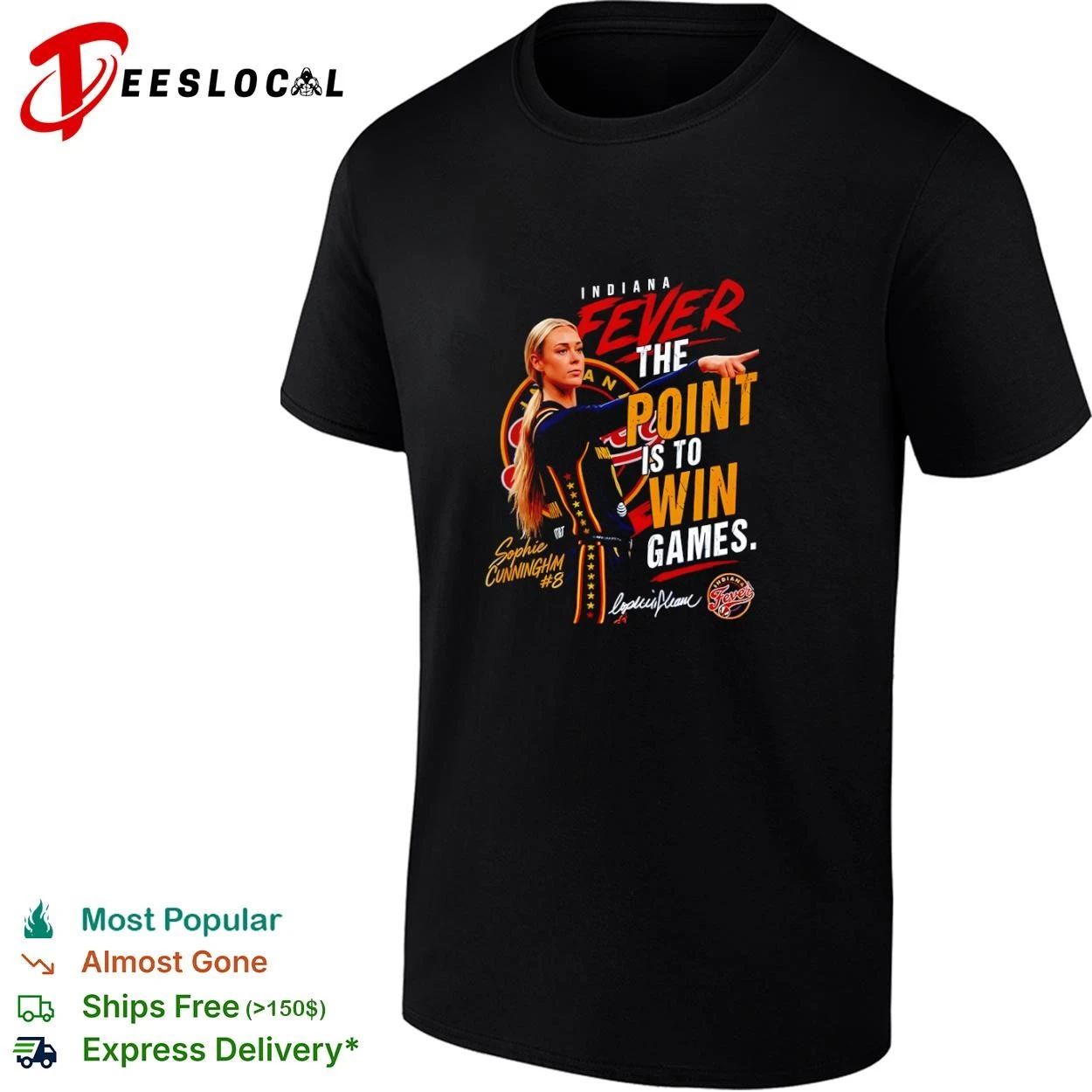 Sophie Cunningham Indiana Fever The Point Is to Win Games T-shirt